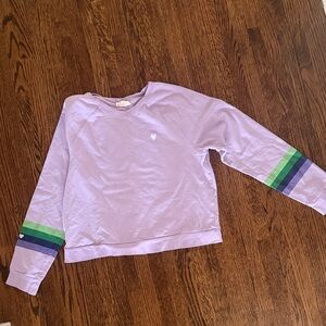 Roller rabbit XXS Lavender Crewneck Sweatshirt with Green & Blue Sleeve Stripes